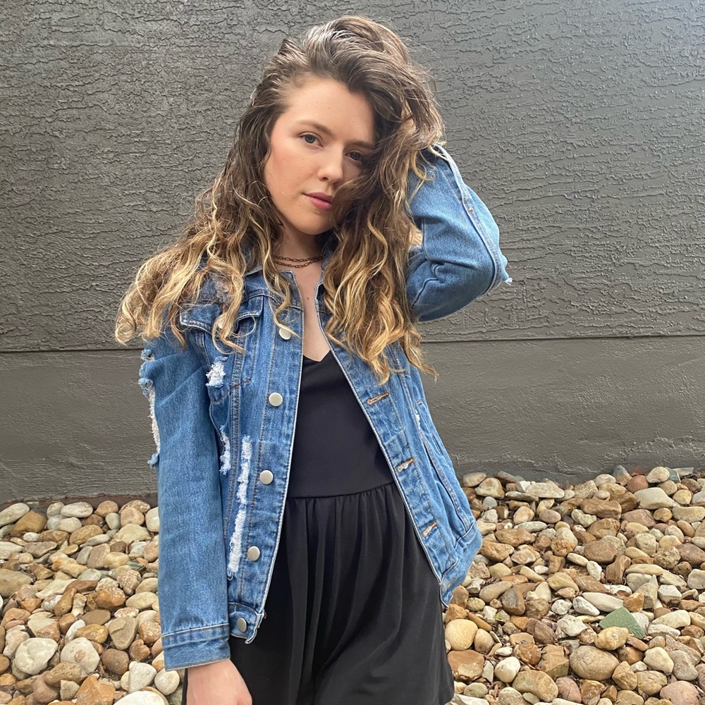 Topshop Distressed Denim Jacket (Jean Jacket)